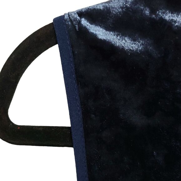 Entro Women's SZ M Velvet Crochet Lace Shift Mini Dress Sapphire Blue Sleeveless - Picture 7 of 10